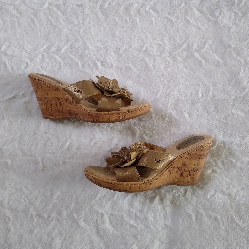 boc Floral Tan Cork Wedges